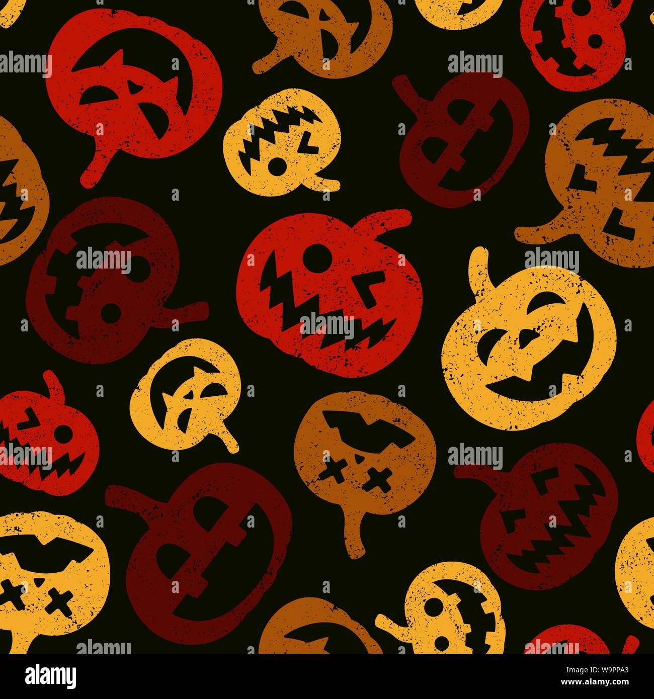 Halloween pumpkin seamless pattern. Vector illustration background. For ...