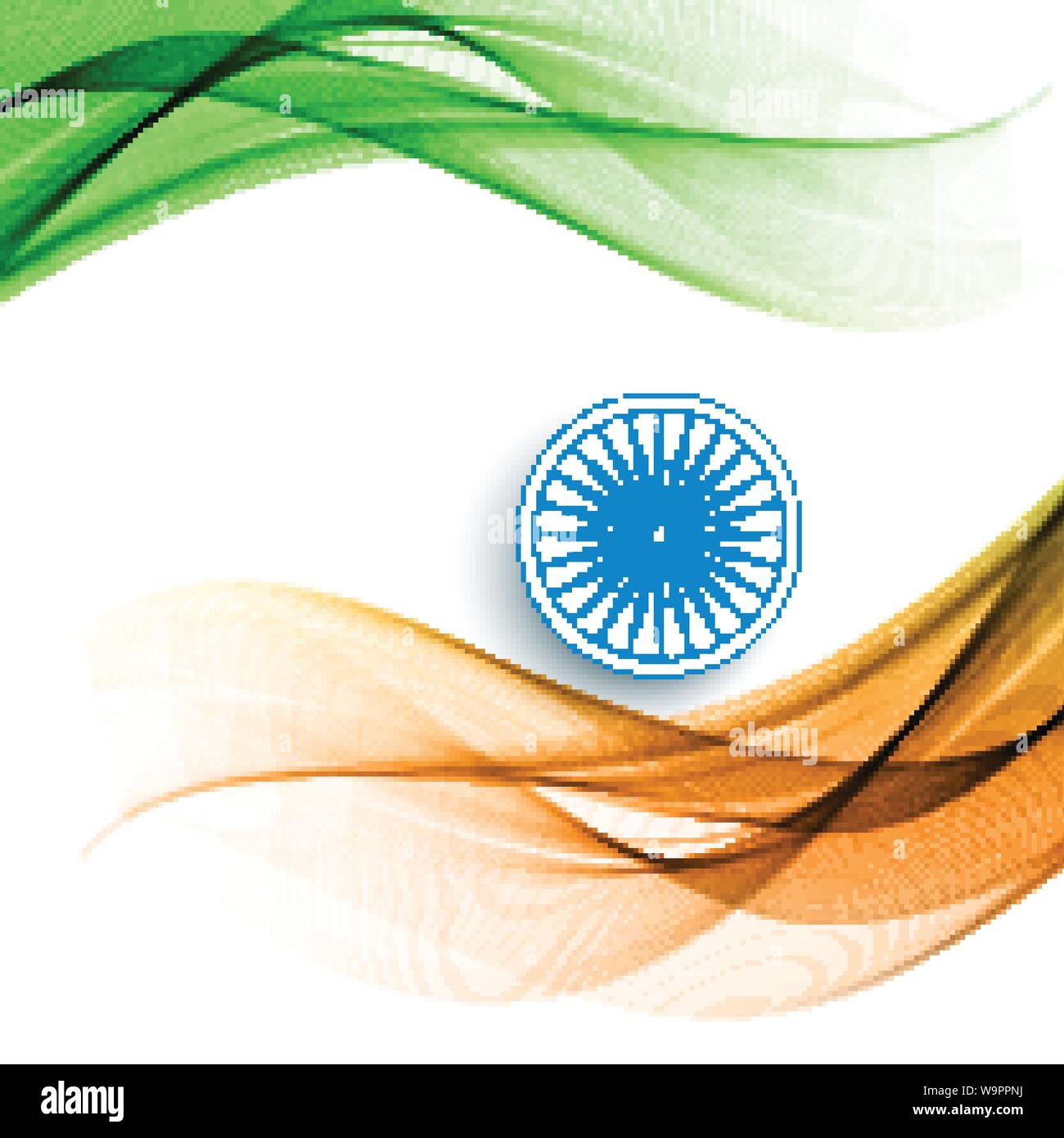beautiful wave style Indian flag theme background Stock Vector