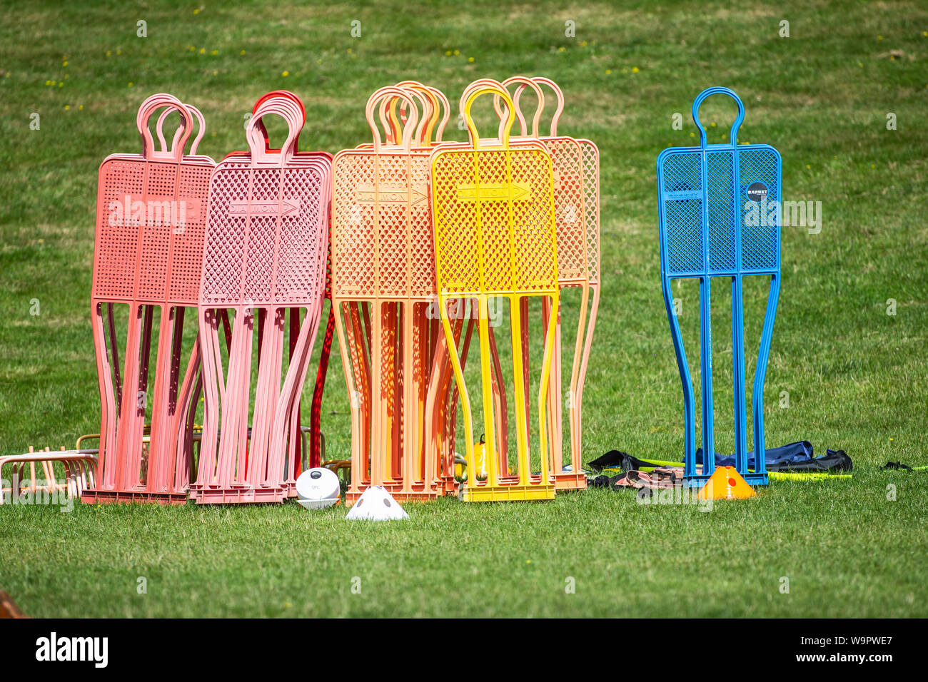 Football / Soccer training mannequins Stock Photo Alamy