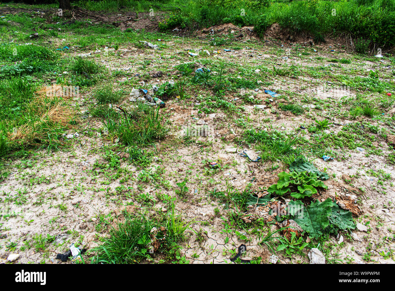Plastic debris is lying on the ground Stock Photo Alamy