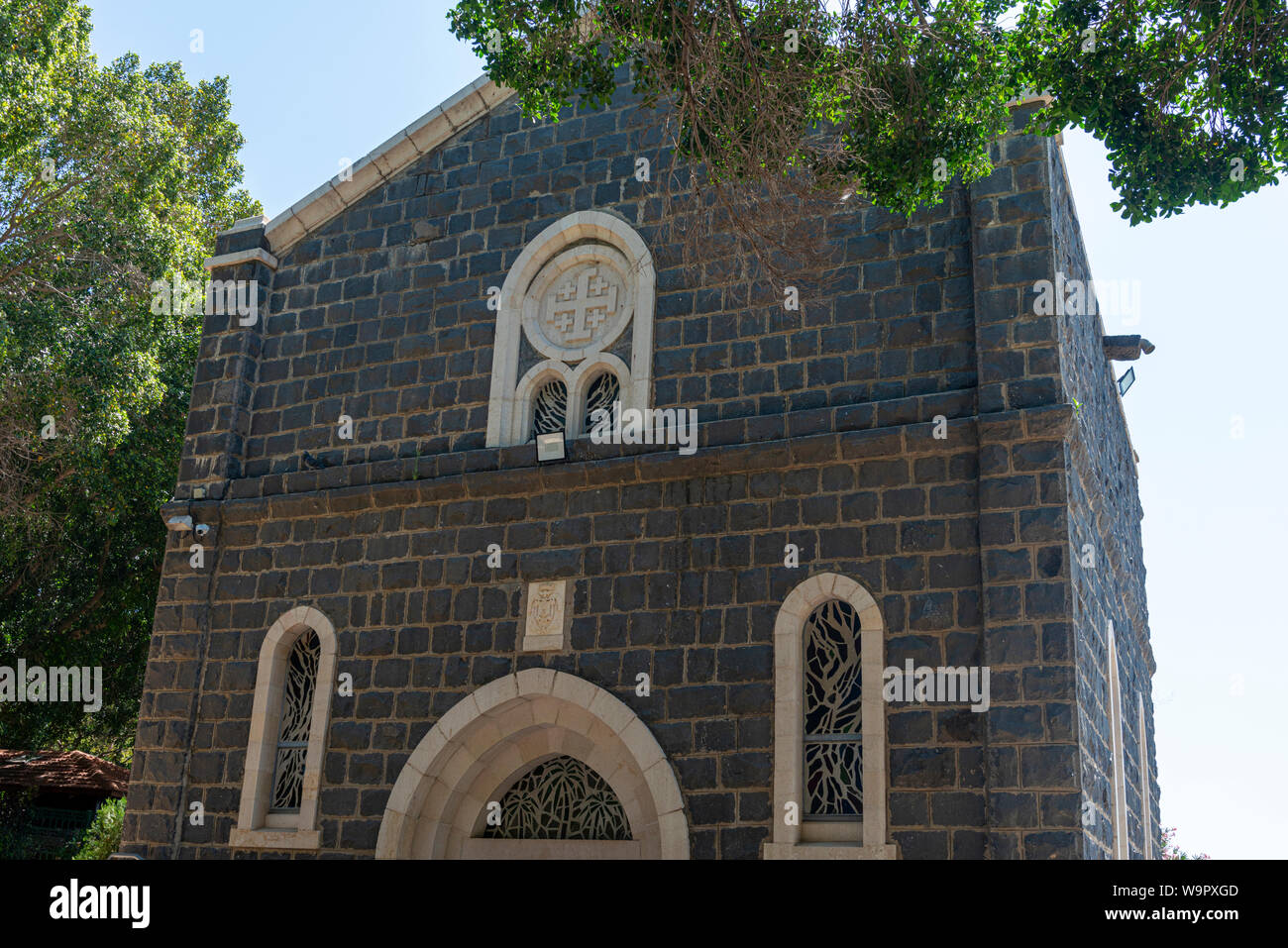 Tabgha, Israel - May 18 2019 : The Church of the Primacy of Saint Peter, Franciscan church in Tabgha, Israel Stock Photo