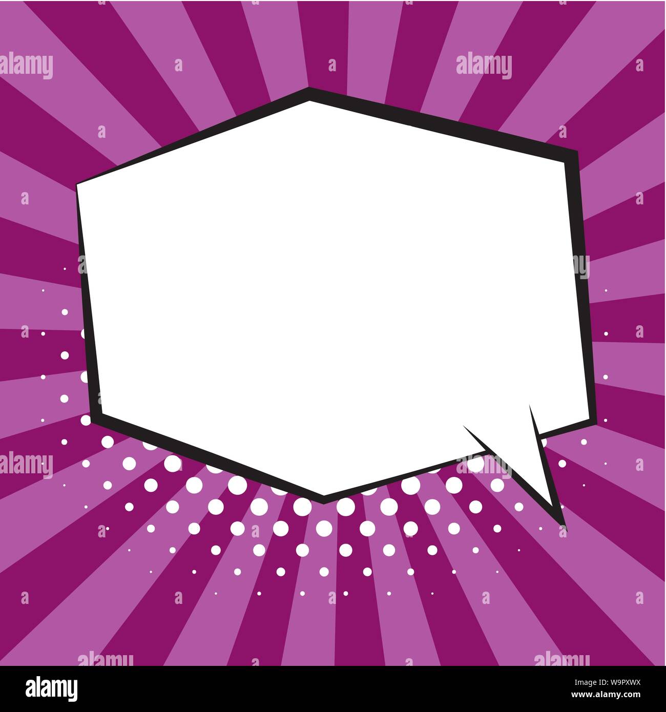 Comic speech bubbles on colorful background and halftone shadows Stock ...