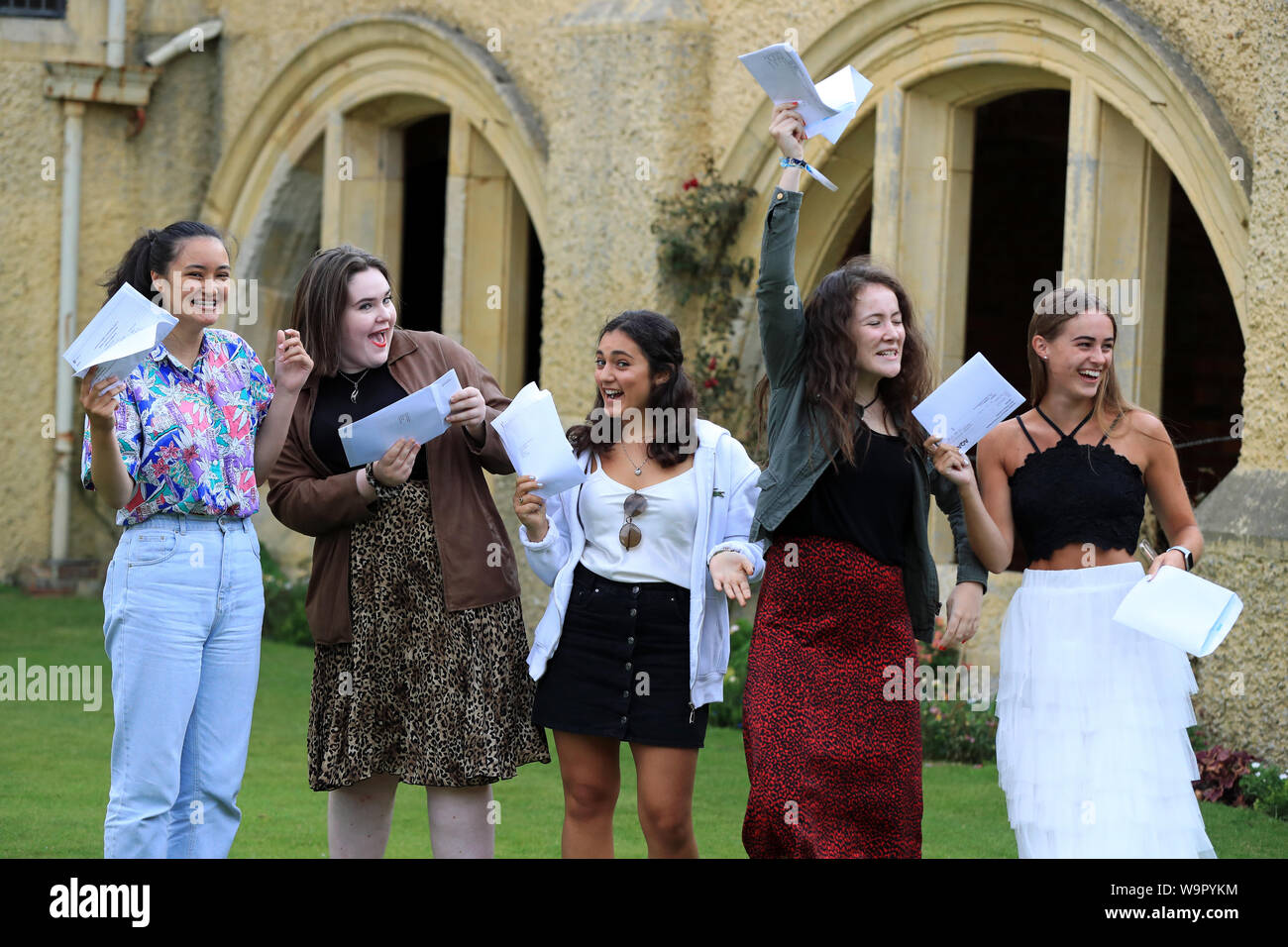 Students celebrate their level results from roedean school in brighton ...