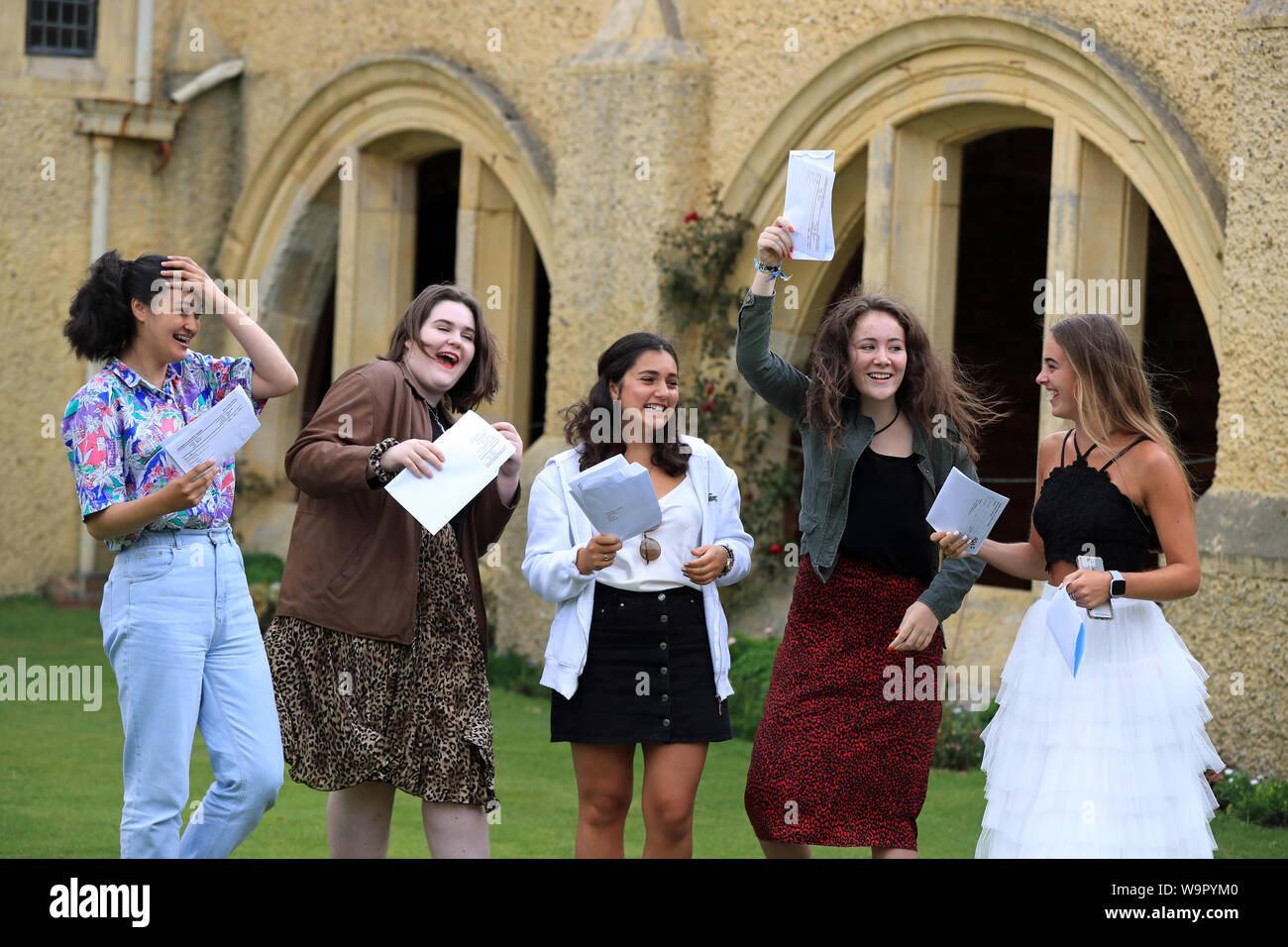 Students celebrate their level results from roedean school in brighton ...