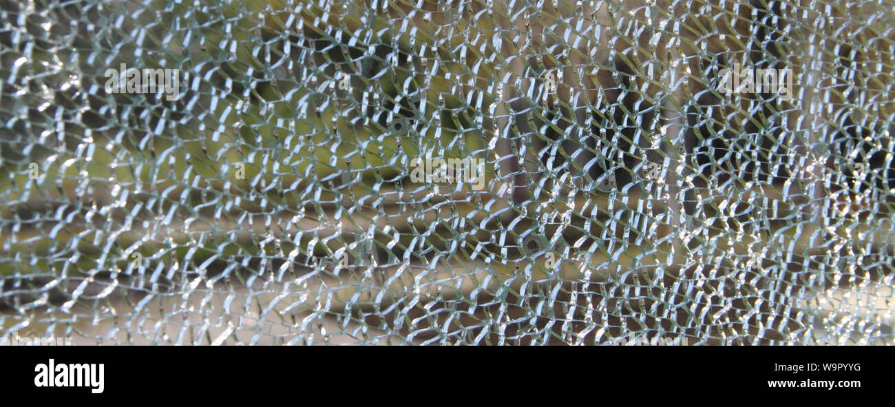 a fragmented car window made of safety glass Stock Photo Alamy