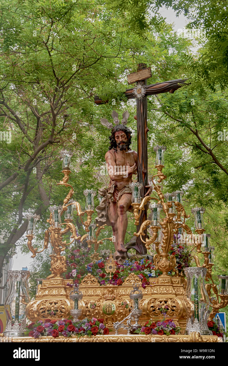 Brotherhood of the Sun in the Holy Week of Seville Stock Photo