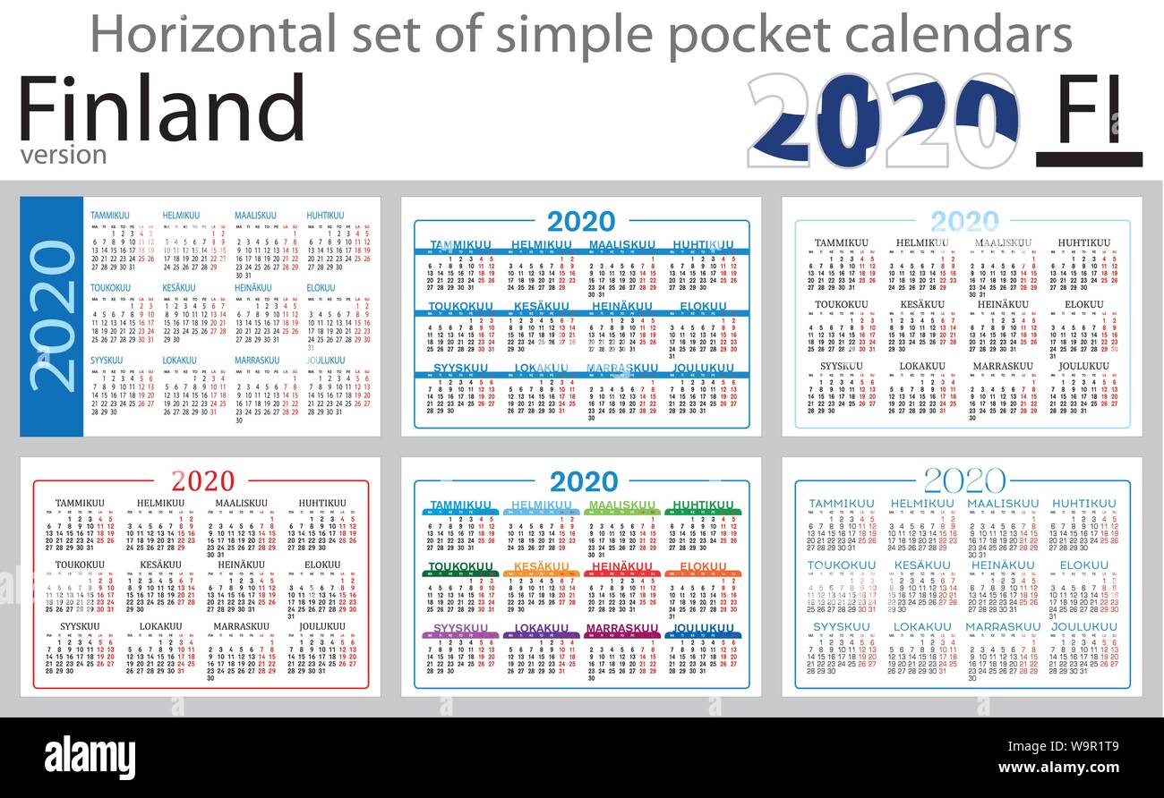 Finland horizontal set of pocket calendars for 2020 (Two thousand