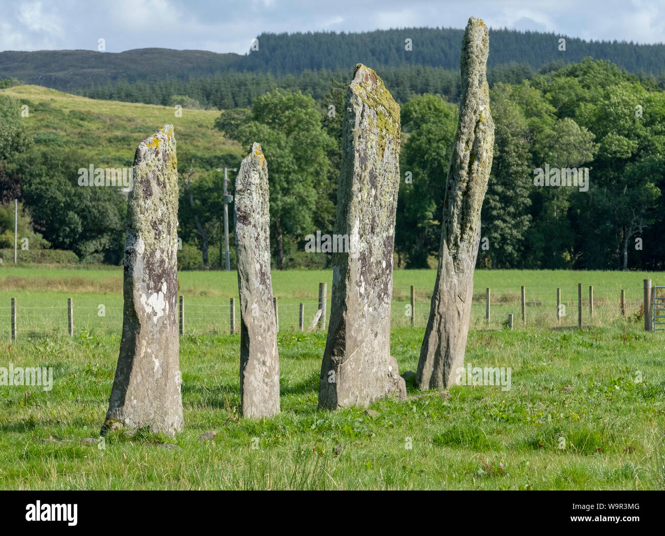 Nether Largie Standing Stones, Kilmartin Glen, Argyll, Scotland. Stock Photo