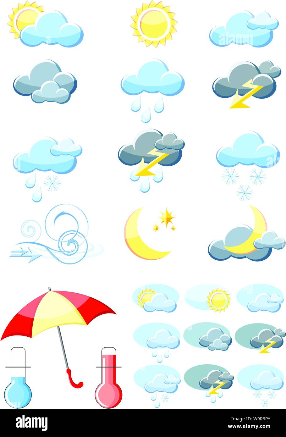 Set of a glossy vector weather icons Stock Vector Image & Art - Alamy