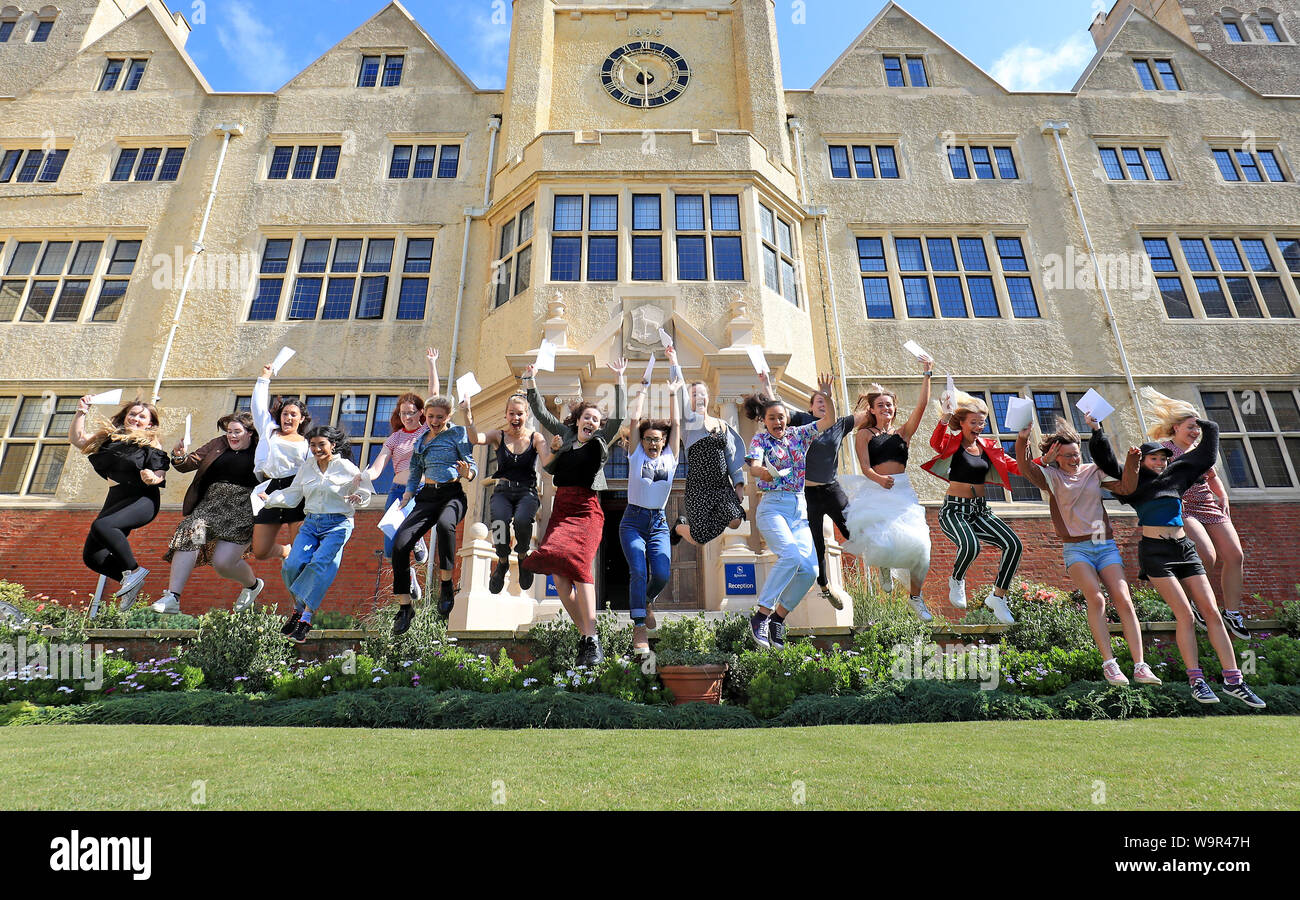 Students celebrate their level results from roedean school in brighton ...