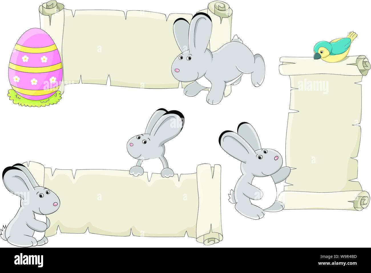 Collection of easter banners with rabbits Stock Vector Image & Art - Alamy
