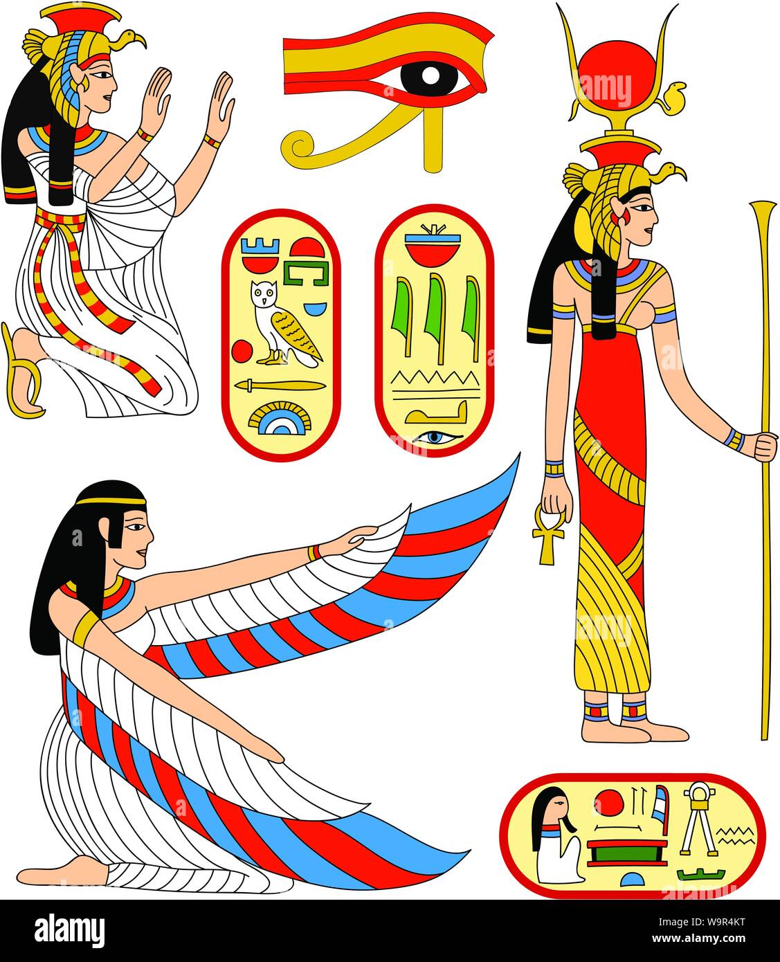 Vector collection - Egyptian goddess Isis Stock Vector