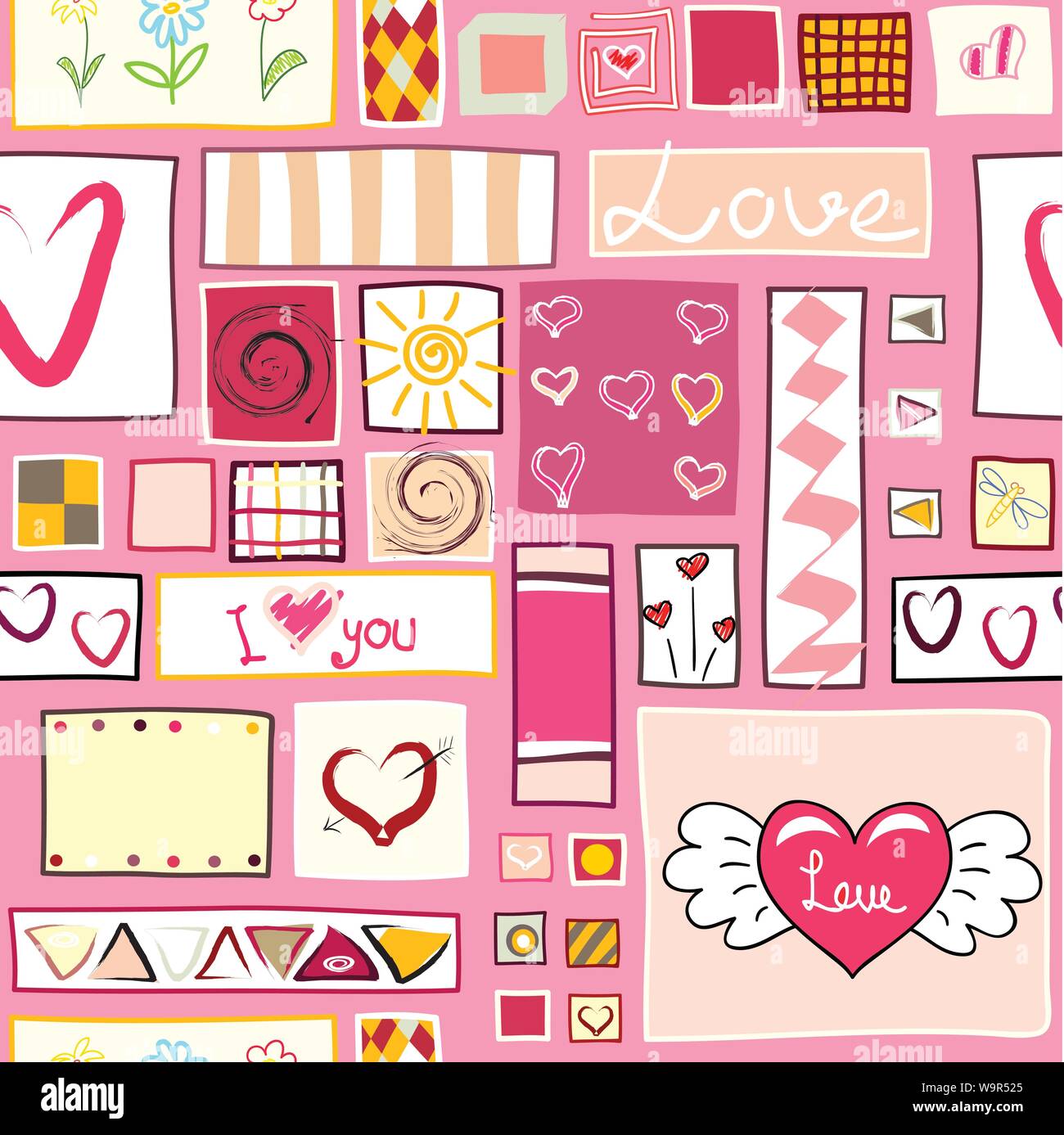 Vector seamless valentine background Stock Vector Image & Art - Alamy