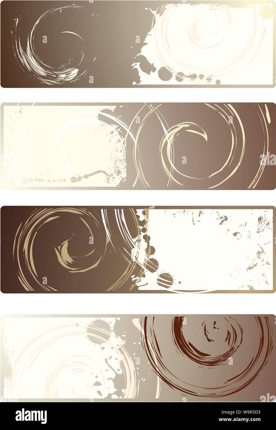 Coffee. Set of vector banners with grunge texture Stock Vector