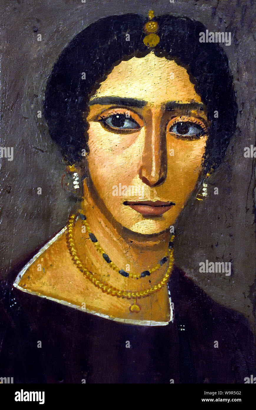 Philadelphia (El Rubaiyat, .,Egyptian. ( Naturalistic painted portrait on wooden boards attached to Upper class mummies from Roman Egypt. Mummy portraits have been found across Egypt, but are most common in the Fayum Basin ) Stock Photo