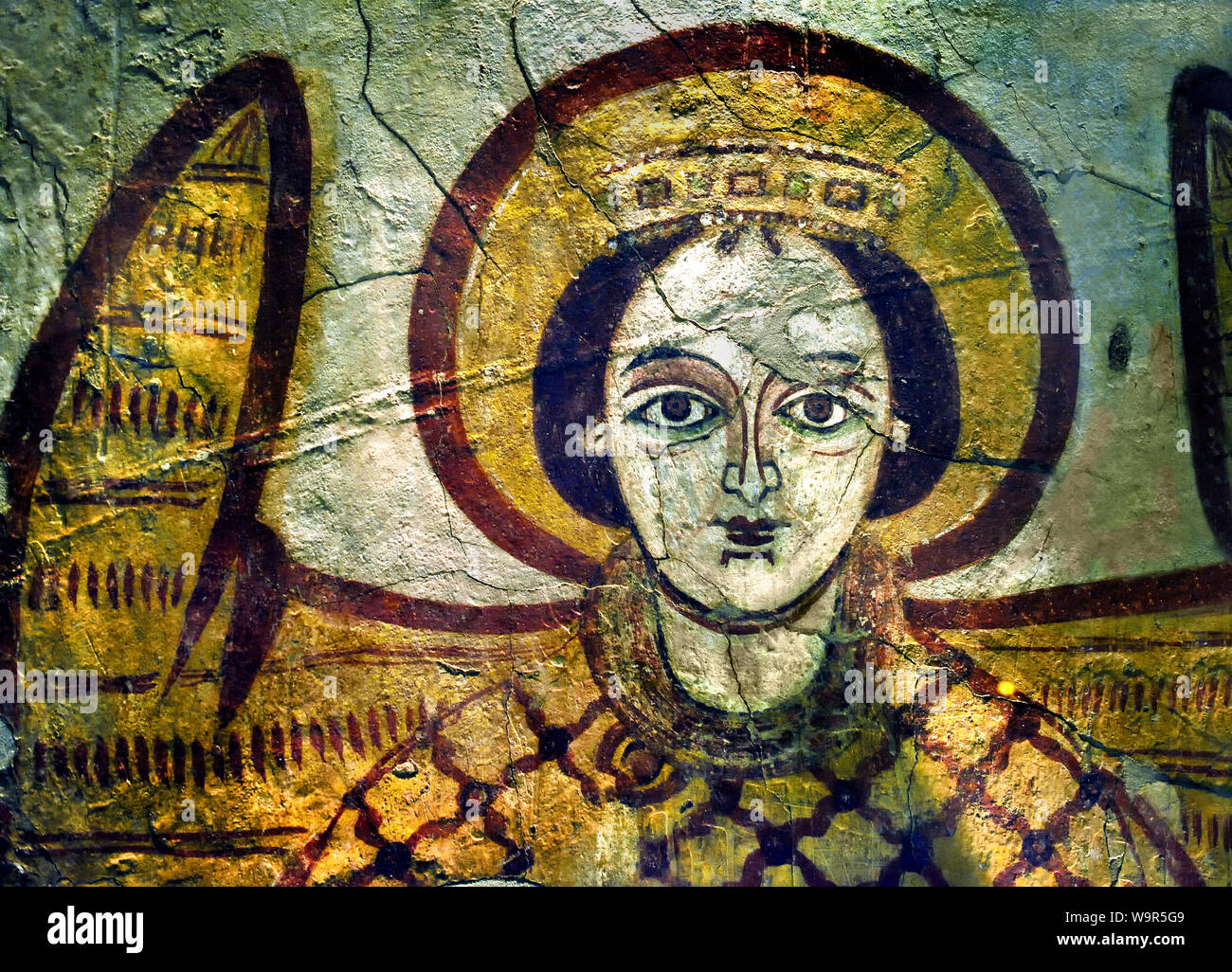 Archangel Michael - Faras 2nd quarter of the 10th century Mural  Fresco Coptic Egypt Egyptian. ( Faras was a major city in Lower Nubia.  ) Stock Photo
