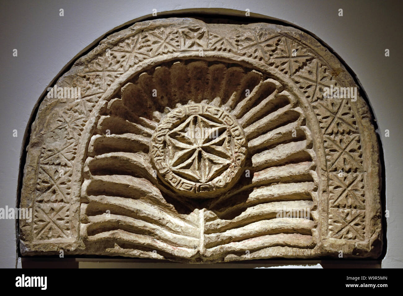 Niche decor in shell tod, 8th-century  Egypt Egyptian Limestone 8th-century Byzantium ... Stock Photo
