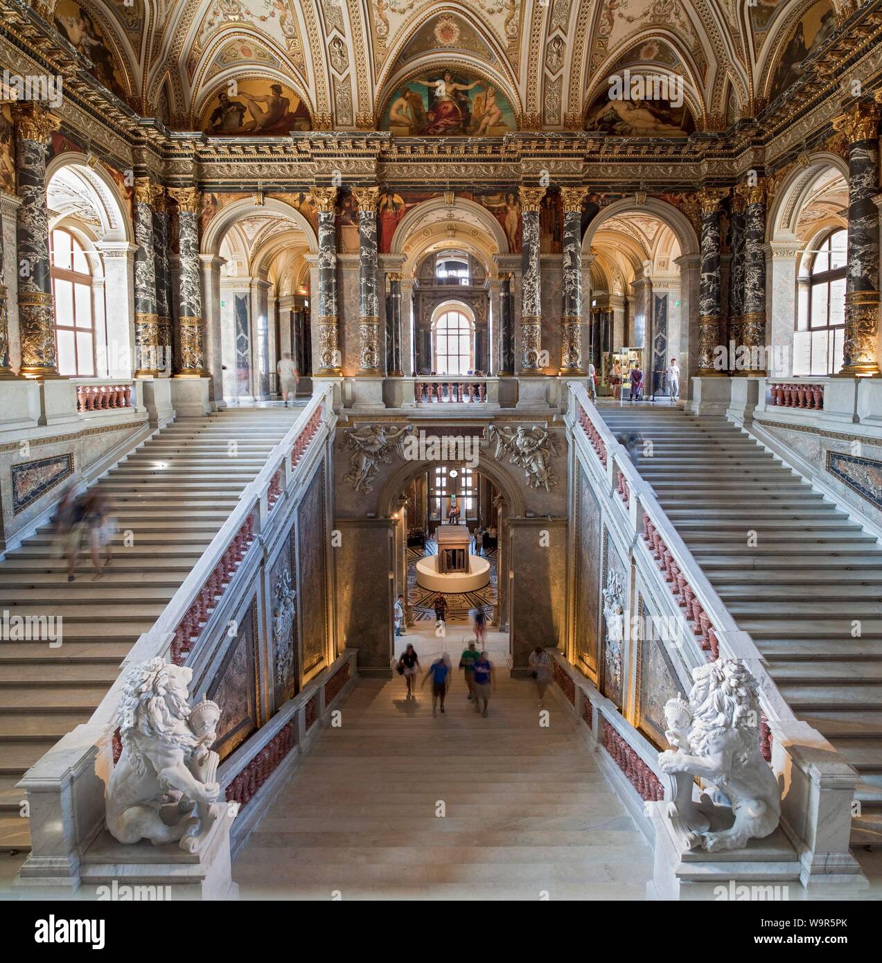 Interior photo, staircase, Museum of Art History, Vienna, Austria Stock Photo