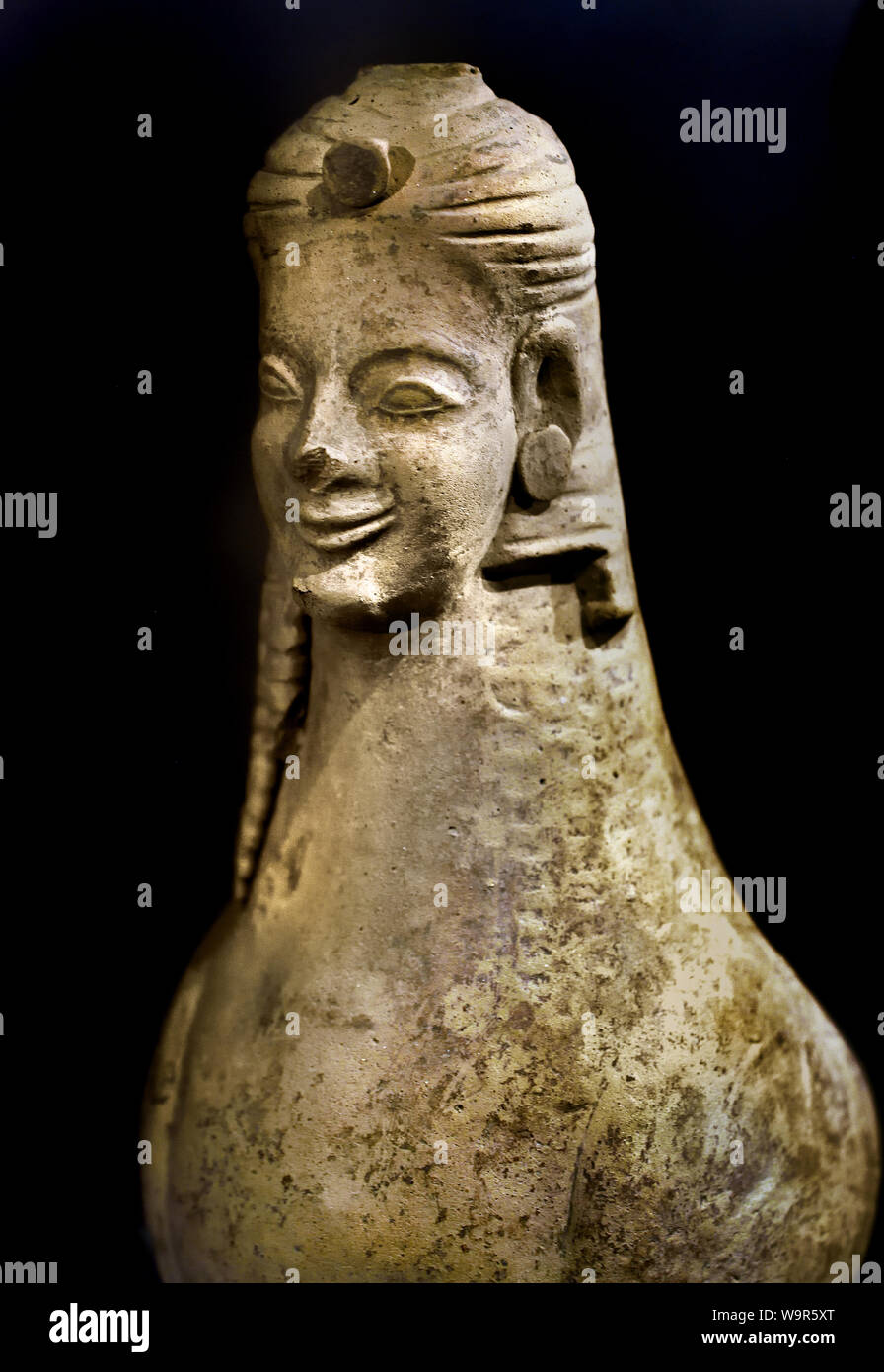 Siren made in Sicily Medma (Magna Graecia,modern day Italy, 550-525 BC Stock Photo