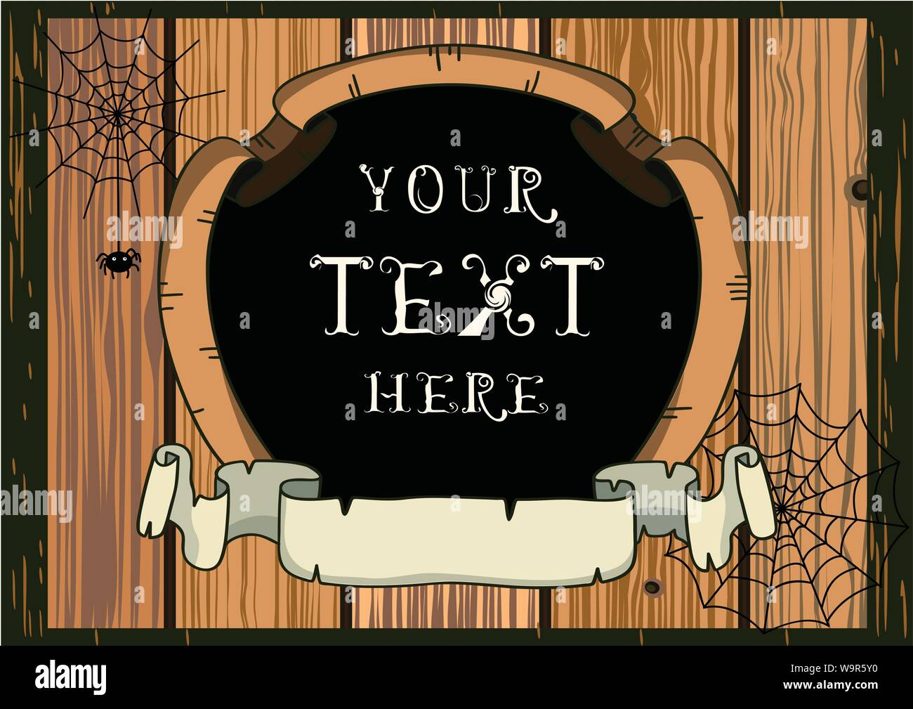 Vector Halloween background with spider and web Stock Vector Image ...