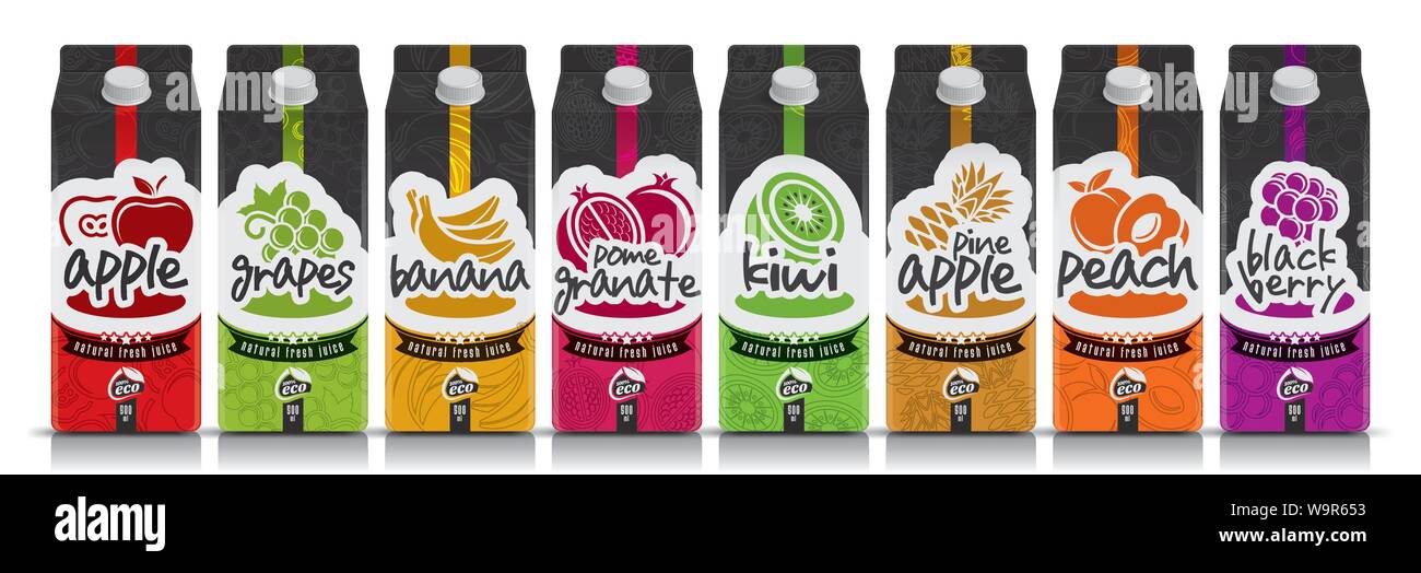 Ready design vector juice, fruit package set Stock Vector Image & Art ...
