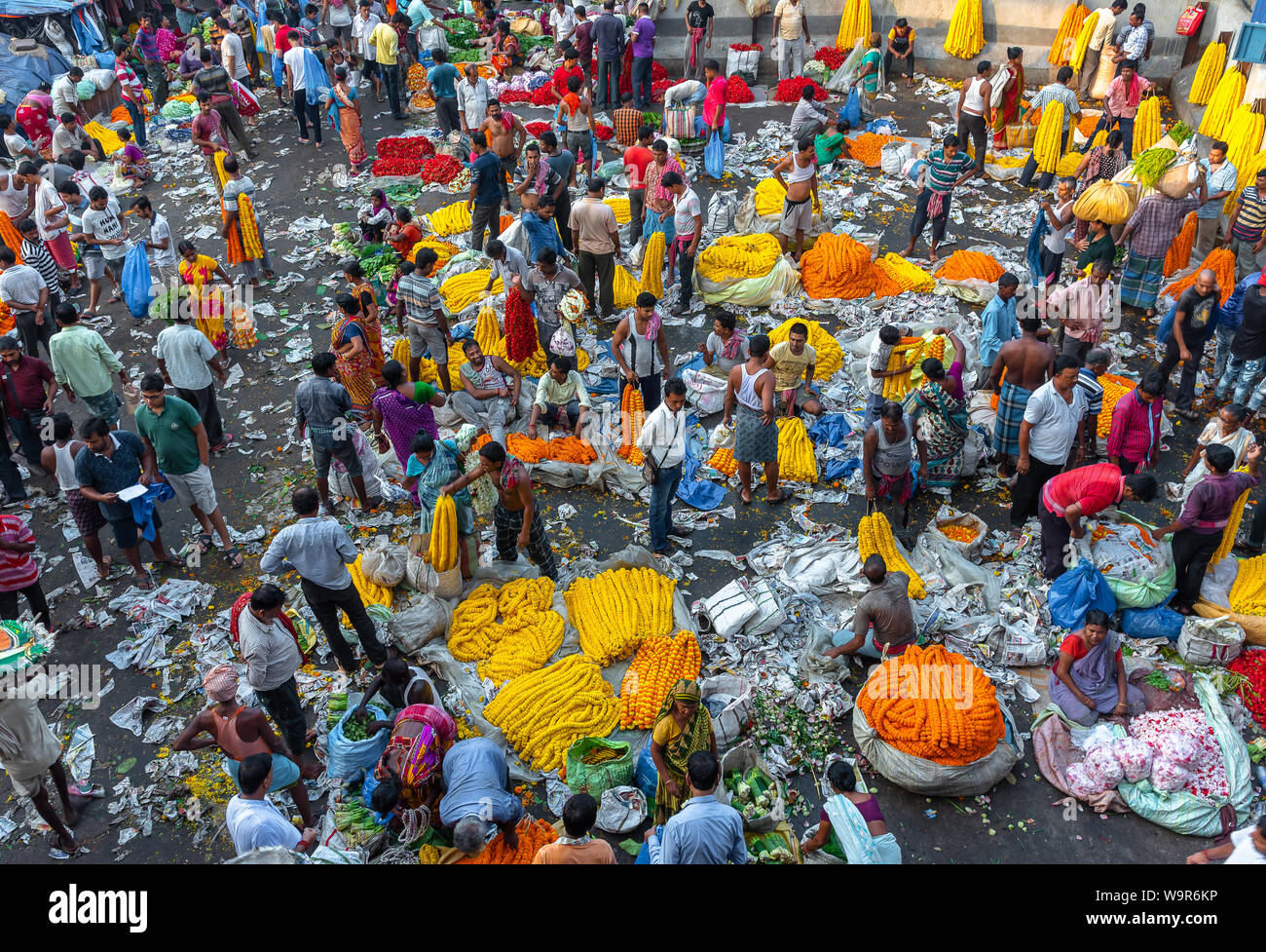 Kolkata, West Bengal/ India August 11,2019. Top View of Mullick Ghat