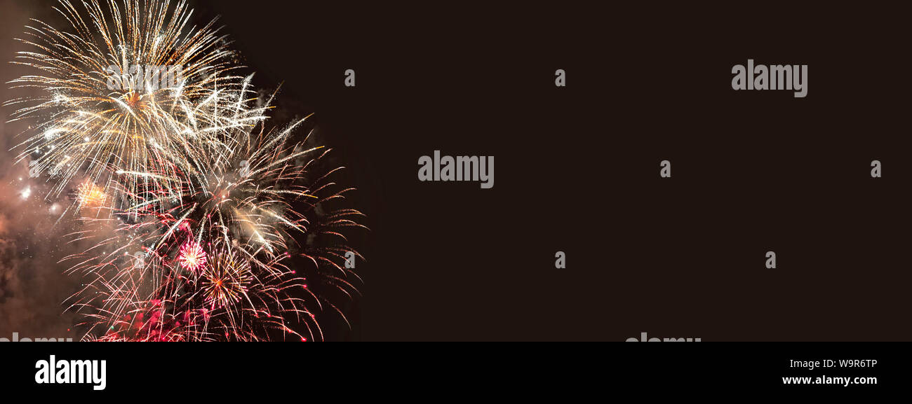 Fireworks background for anniversary, new year, event and festival Stock Photo