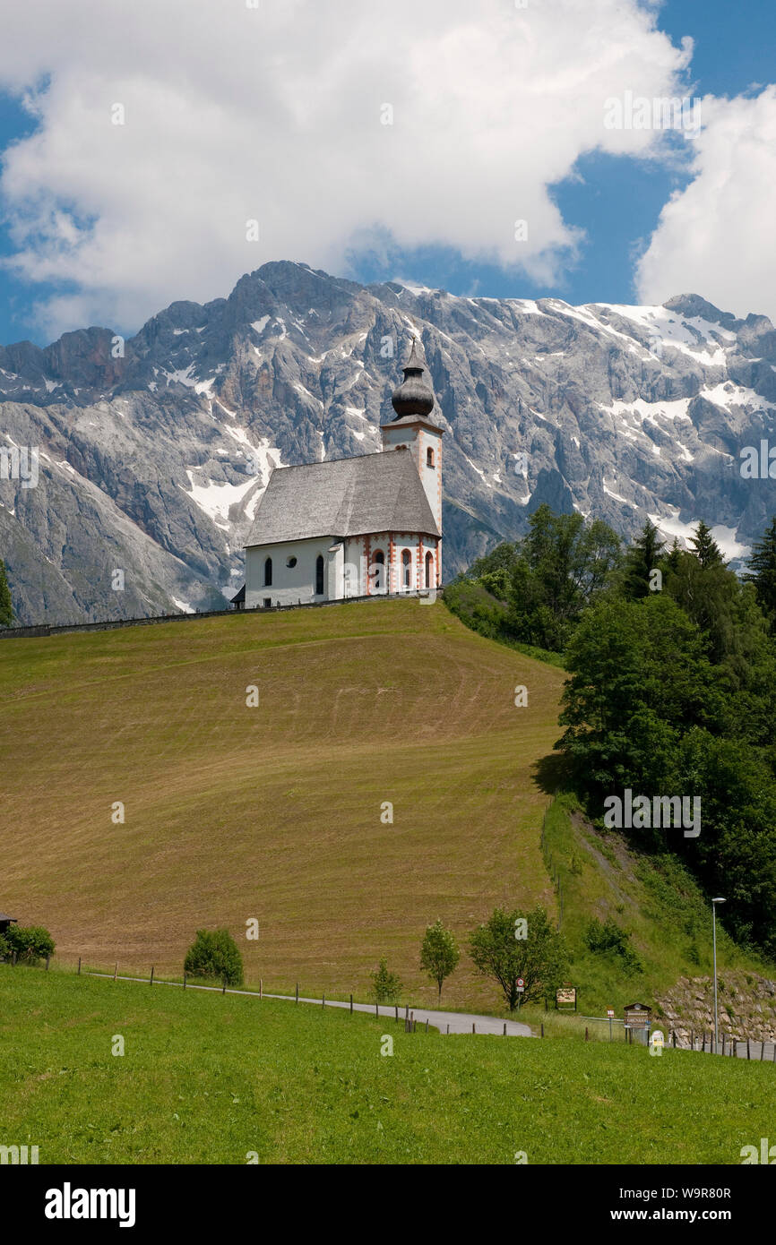 church St. Niclas, Hochkoenig, Dienten, Zell am See, Pinzgau region, County Land Salzburg, Austria, Europe, Hochkönig Stock Photo