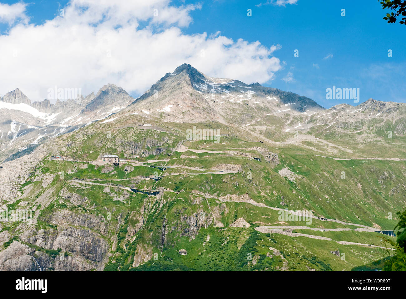 Furkapass, pass road, Gletsch, Wallis, Andermatt, Uri, Switzerland, Europe Stock Photo