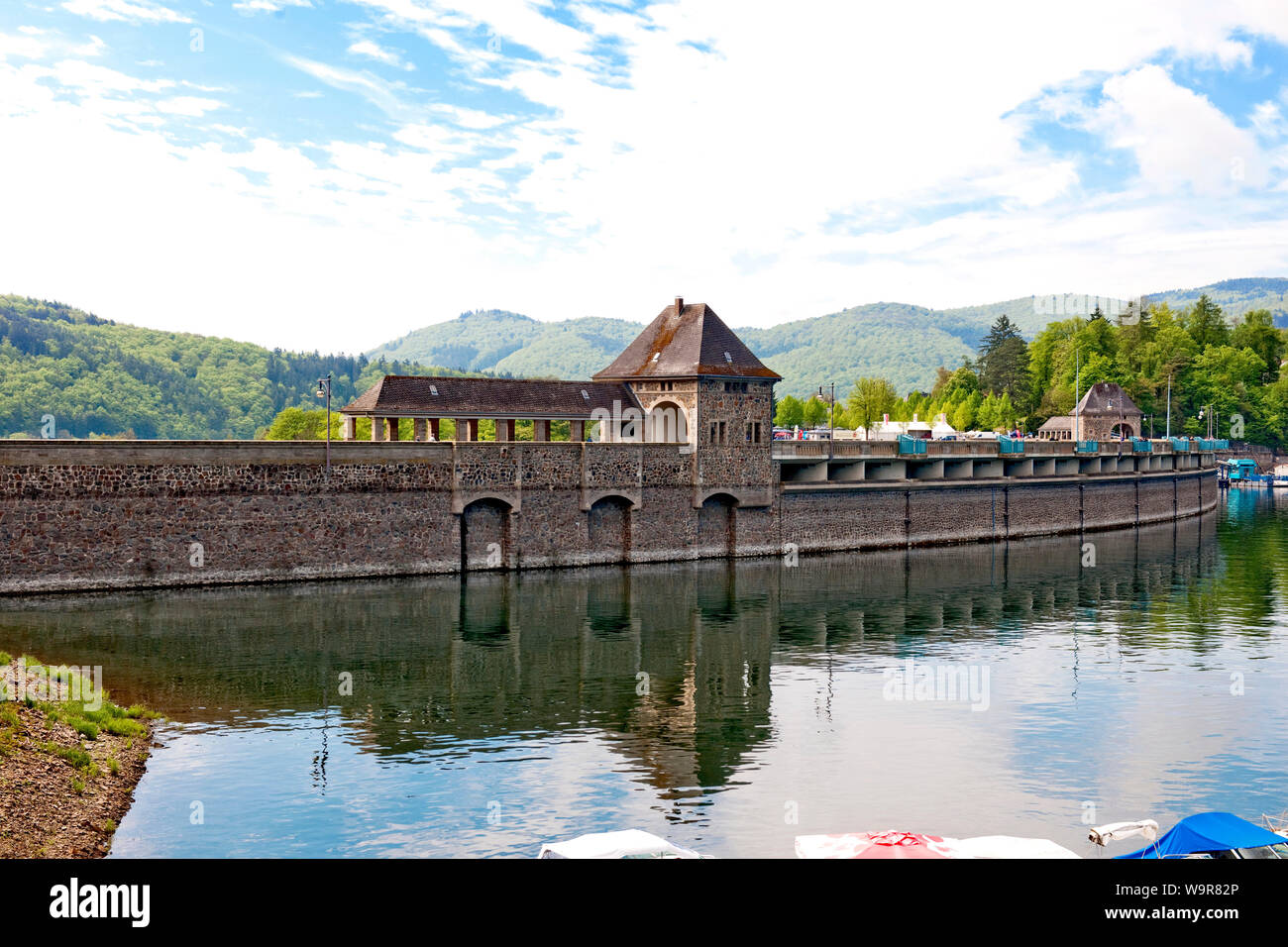 Eder dam, high water level, Waldeck, Hesse, Germany, Europe Stock Photo