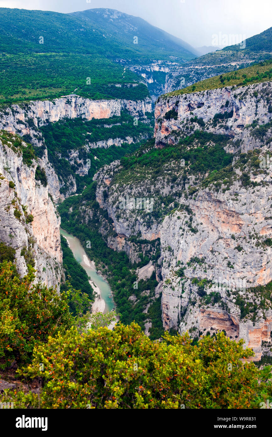 Gorges du Verdon, Grand Canyon of Verdon, Departement Var, Region Provence-Alpes-Cote d'Azur, France, Europe, Trigance Stock Photo