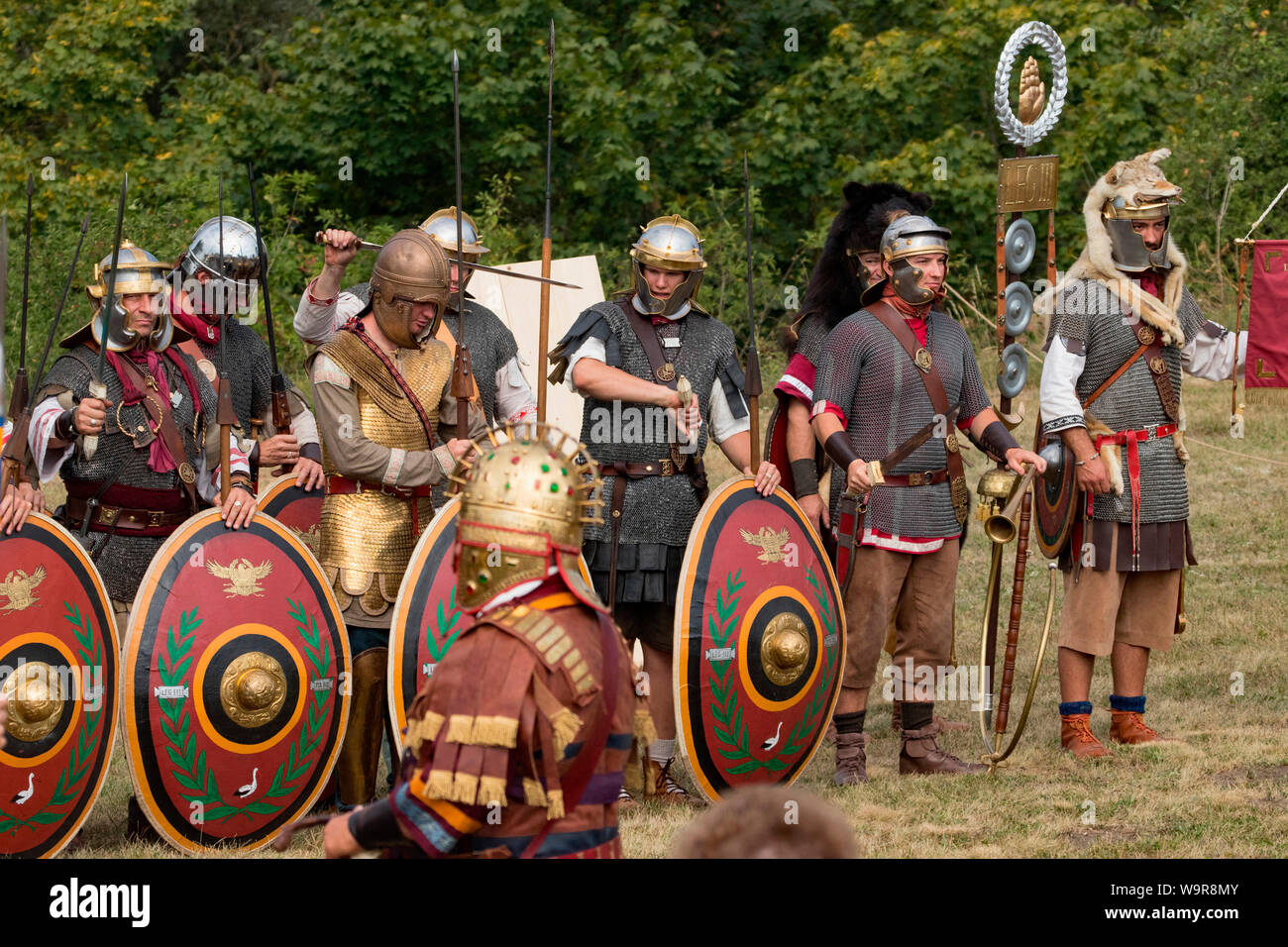 romans festival, roman fort Abusina, Eining, Bad Goggingen, Neustadt an der Donau, Bavaria, Germany Stock Photo