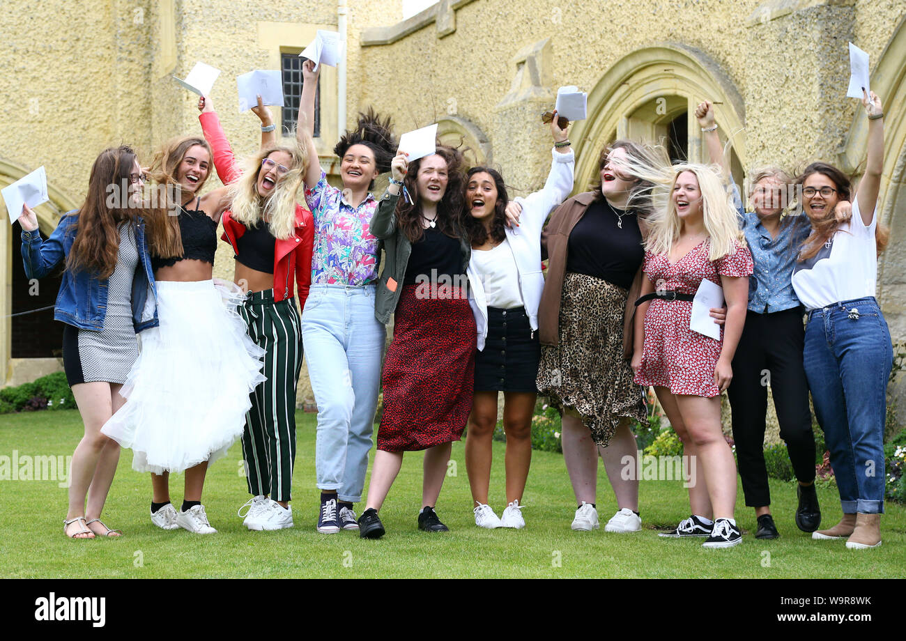 Students celebrate their level results from roedean school in brighton ...