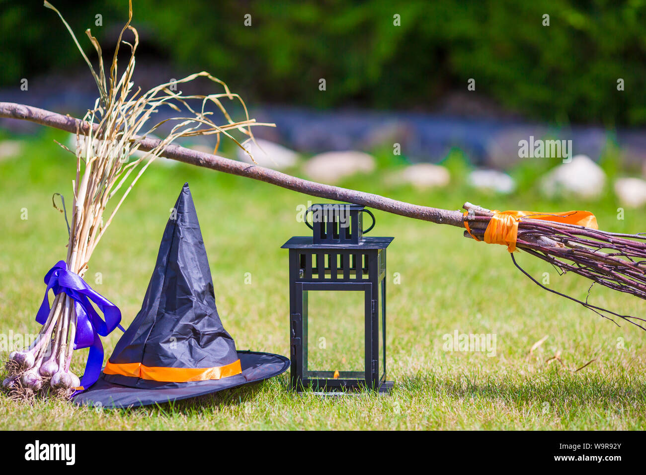 Pumpkin rake broom halloween hi-res stock photography and images - Alamy