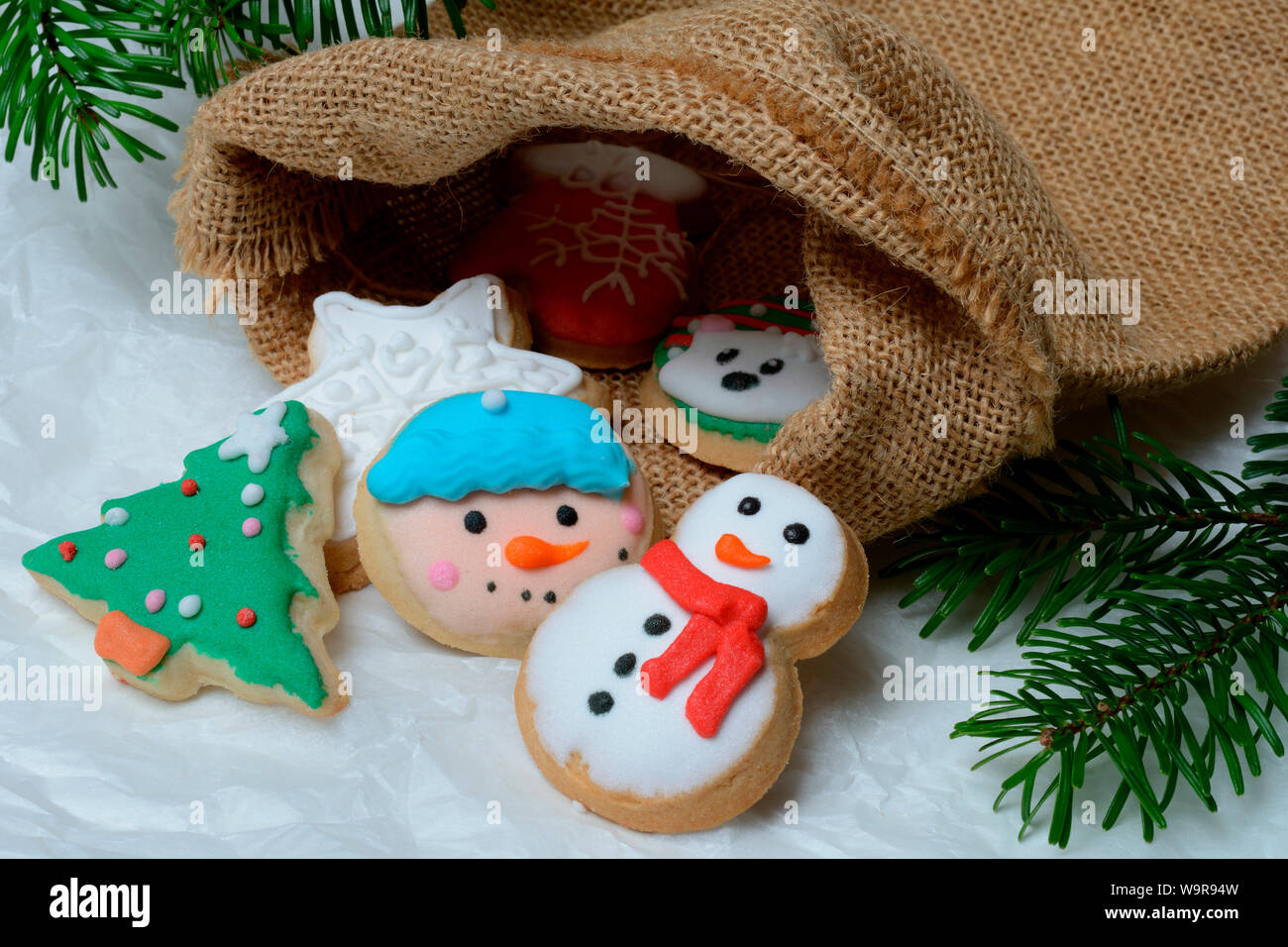 Cookies with sugar coating Stock Photo