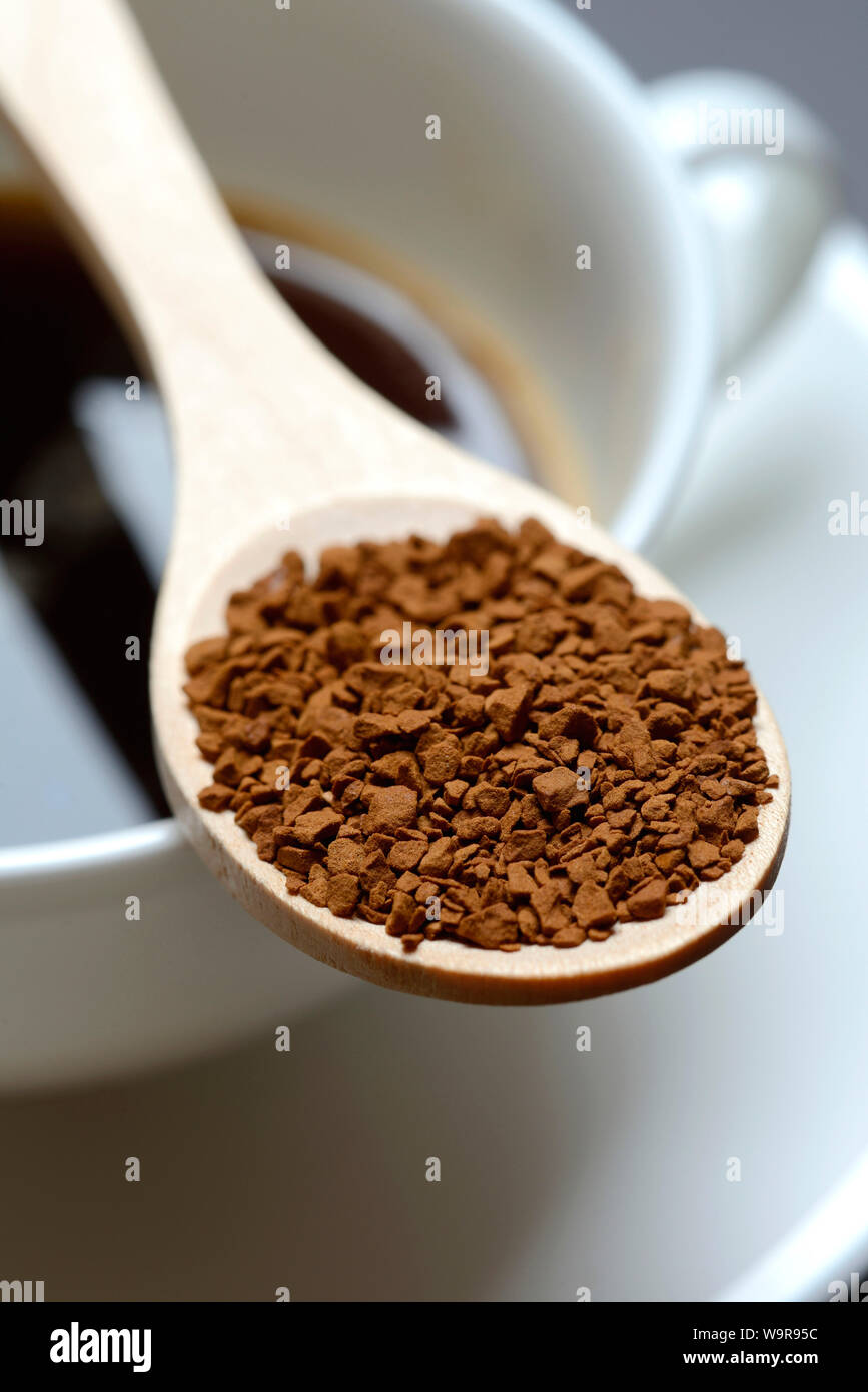 instant coffee, Coffea arabica Stock Photo