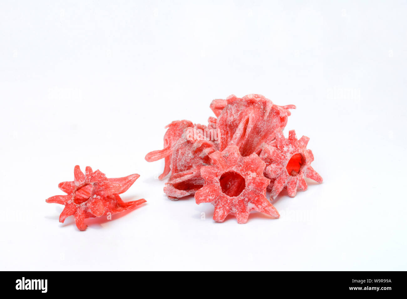 candied hibiscus blossoms Stock Photo