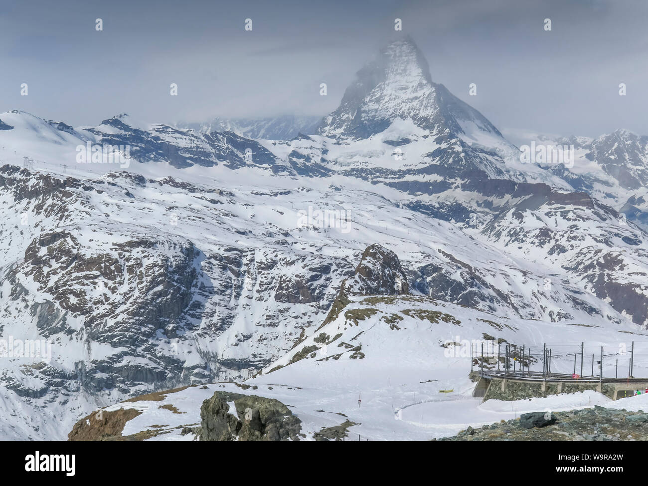 Matterhorn, view from Gornergrat, Valais, Switzerland Stock Photo