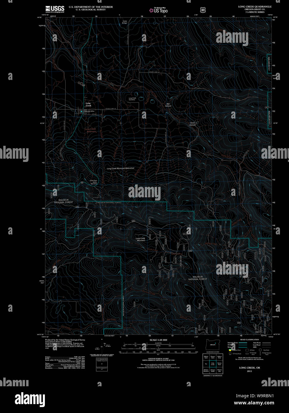 Map of long creek oregon hires stock photography and images Alamy