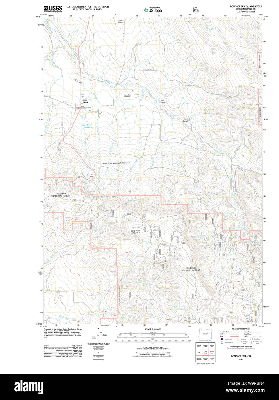 Long creek oregon map Cut Out Stock Images & Pictures Alamy