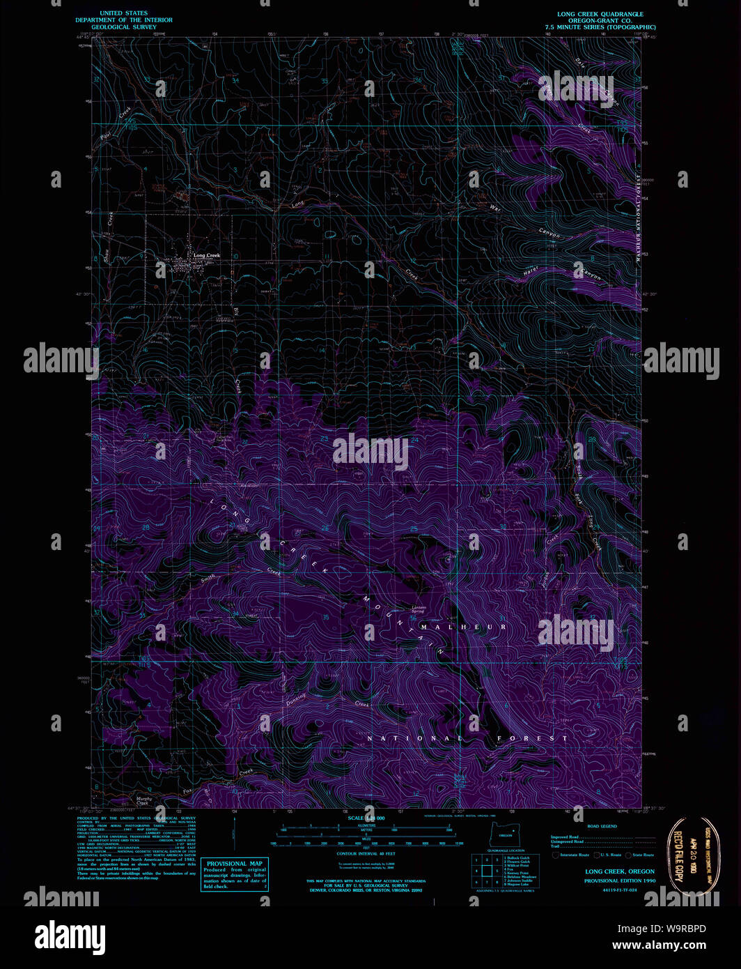 Long creek oregon map hires stock photography and images Alamy