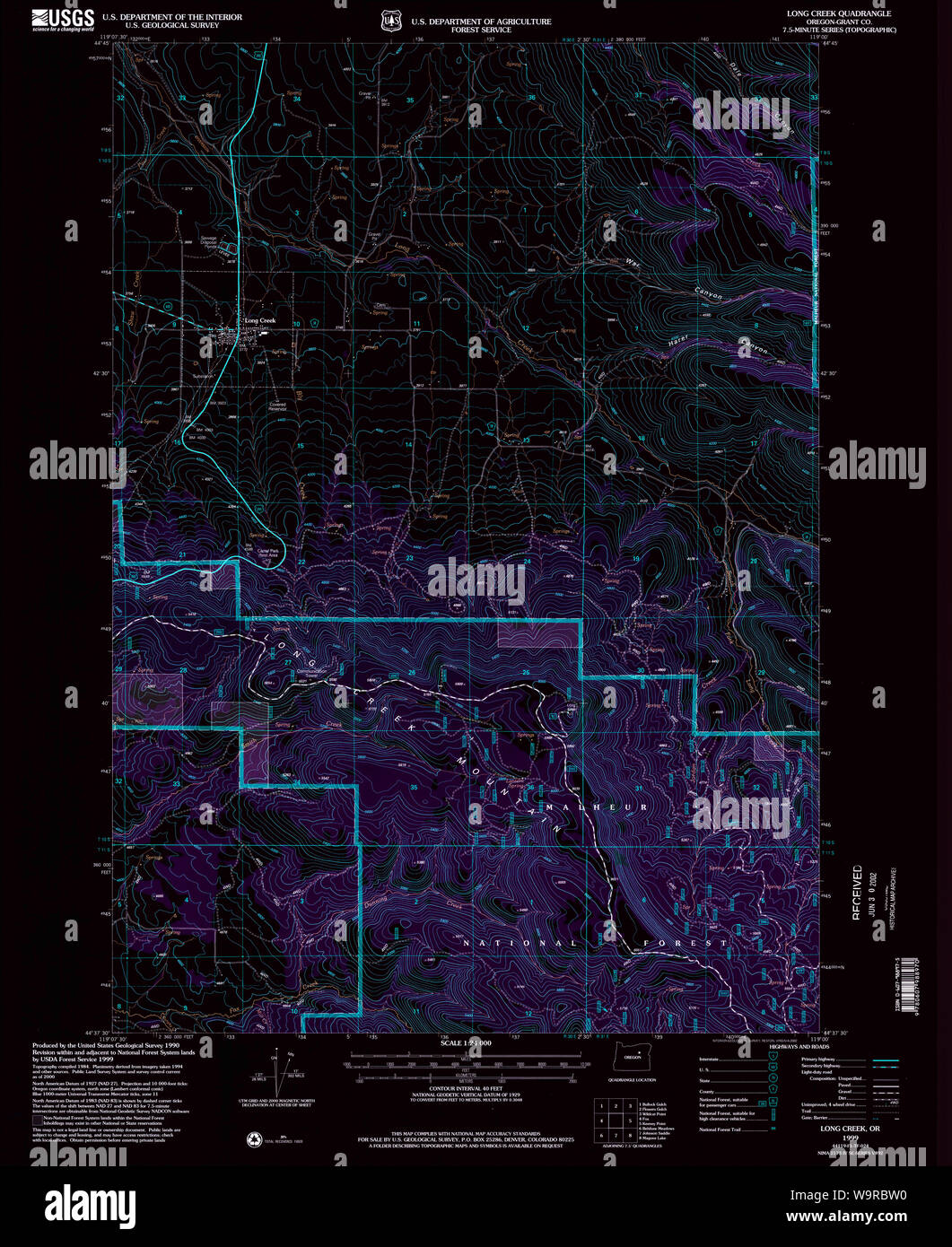 Long creek oregon map hires stock photography and images Alamy