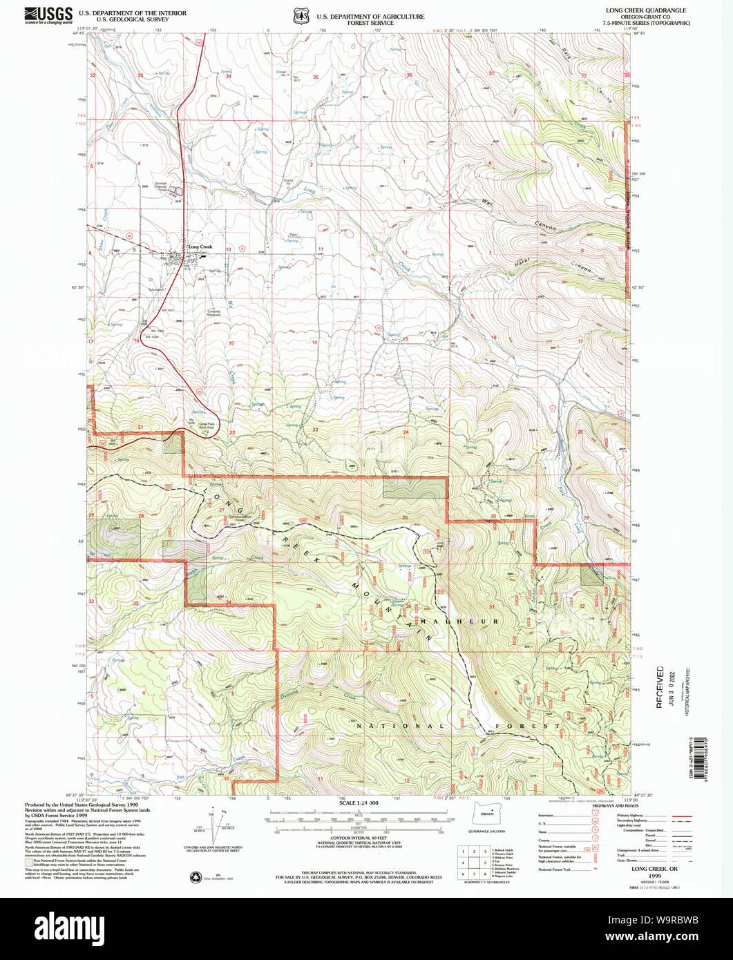 Long creek oregon map hires stock photography and images Alamy