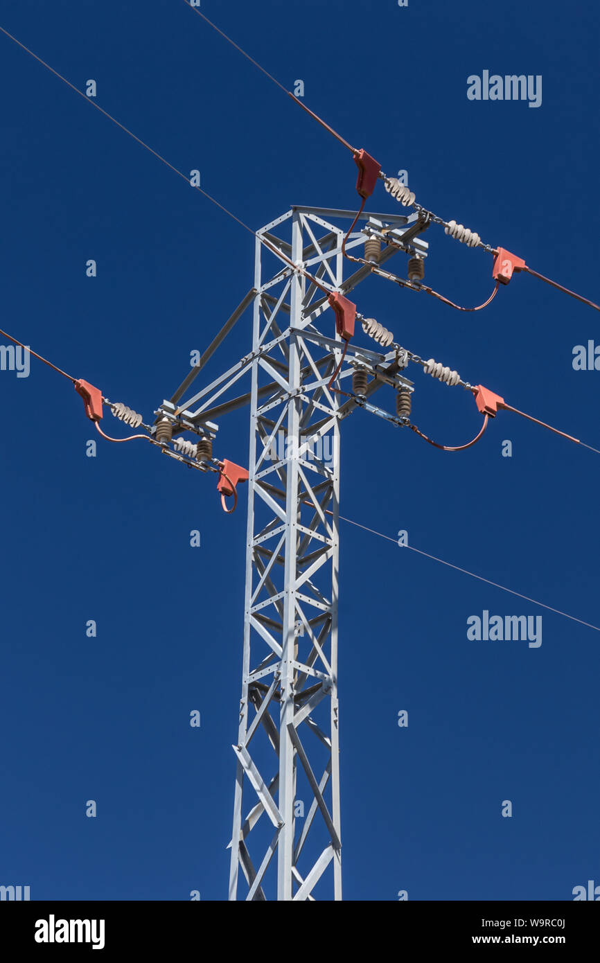 Metallic structure of transmission of electric current Stock Photo - Alamy