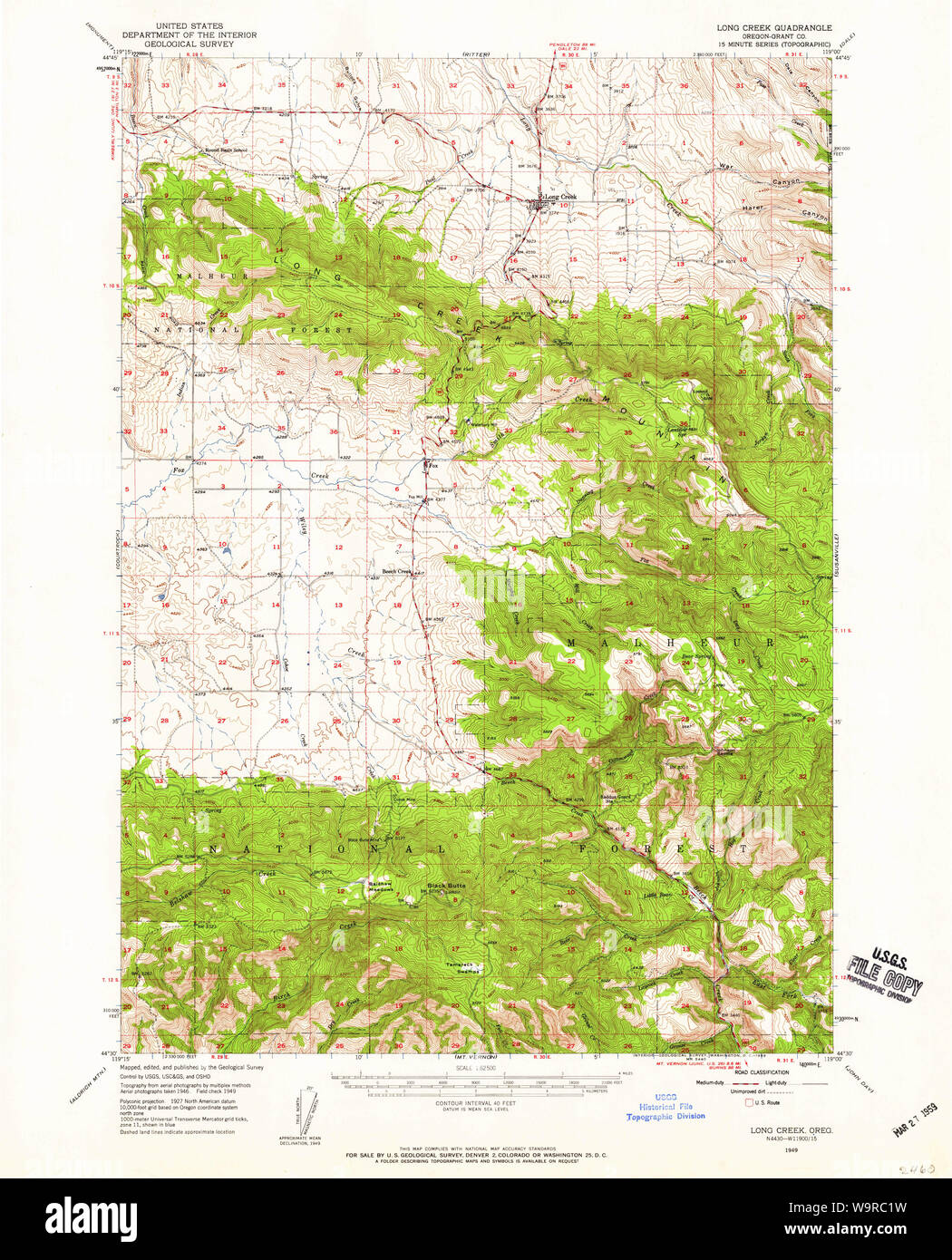 Map of long creek oregon hires stock photography and images Alamy