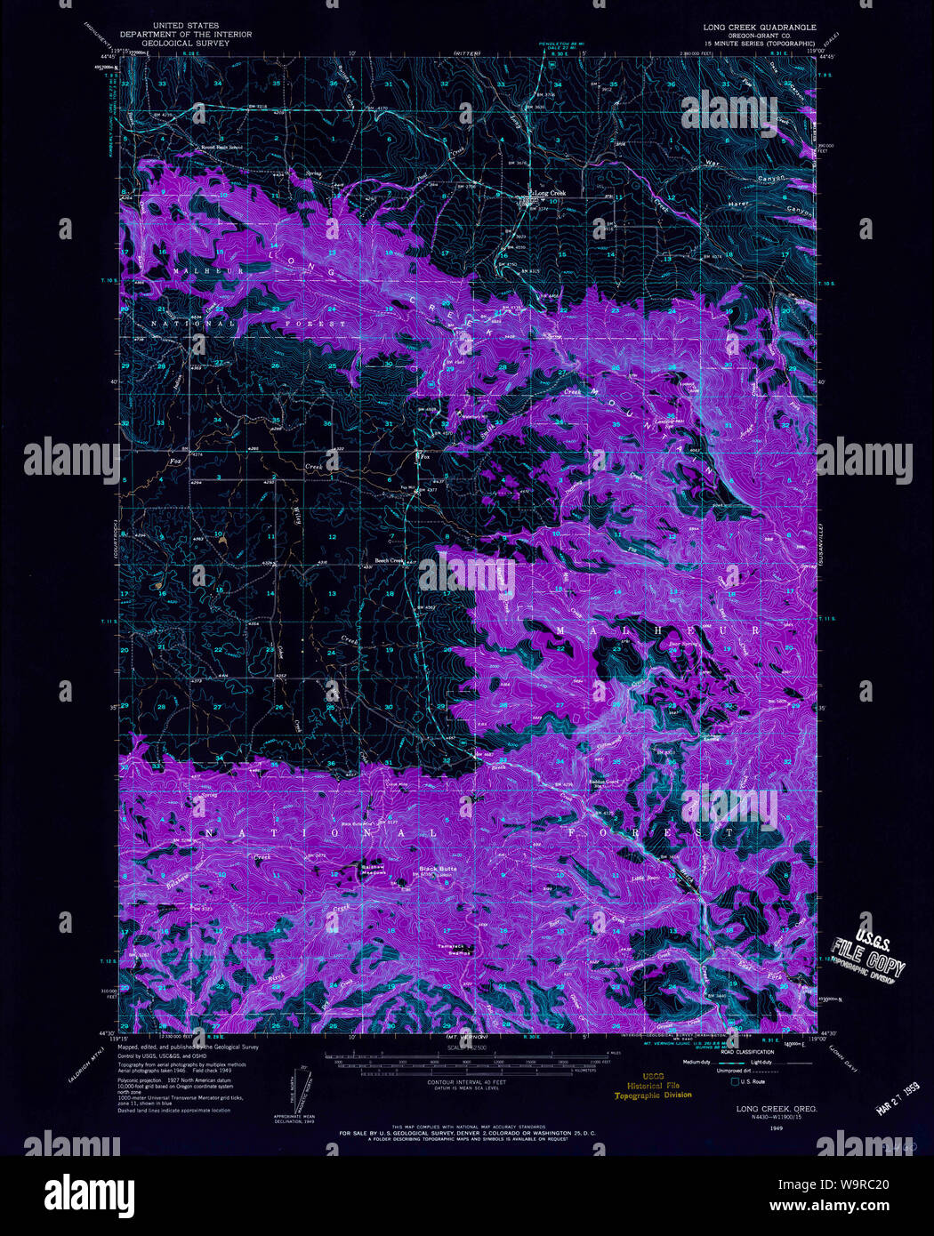 Long creek oregon map hires stock photography and images Alamy