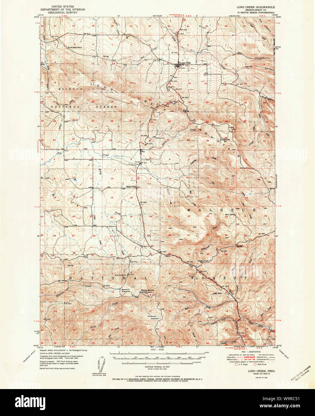 Long creek oregon map hires stock photography and images Alamy