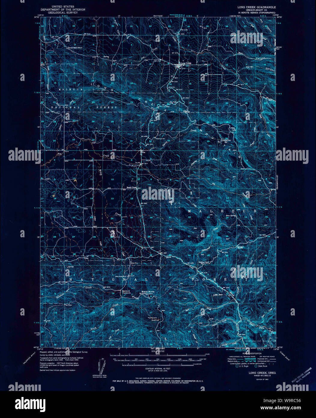 Map of long creek oregon hires stock photography and images Alamy