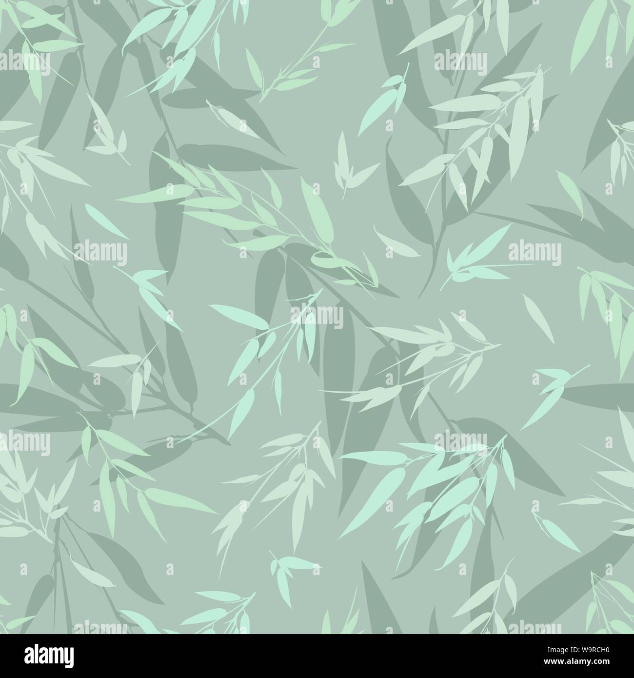 Bamboo green branches seamless background. Vector illustration Stock ...
