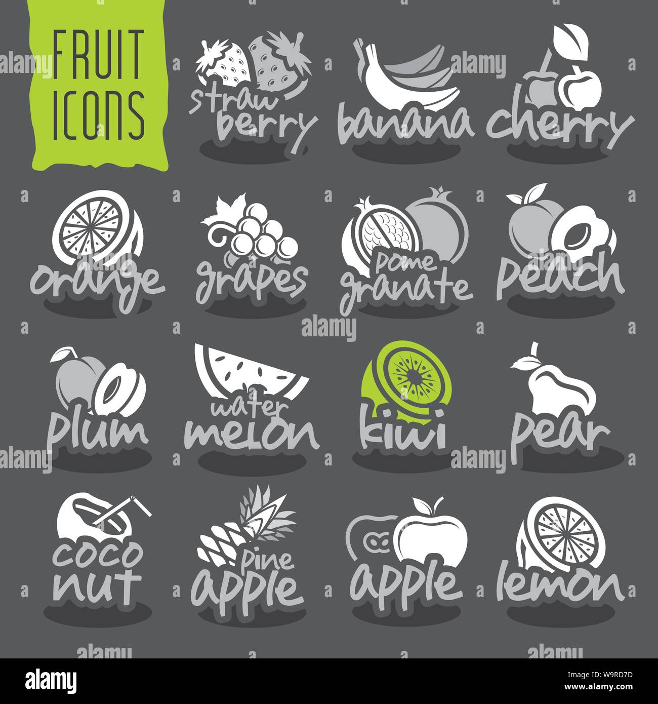 Ready design vector fruit icon set Stock Vector Image & Art - Alamy